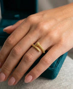 Anello Zirconi Dorato