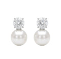 Pendientes de diamante y perla