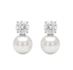 Pendientes de diamante y perla