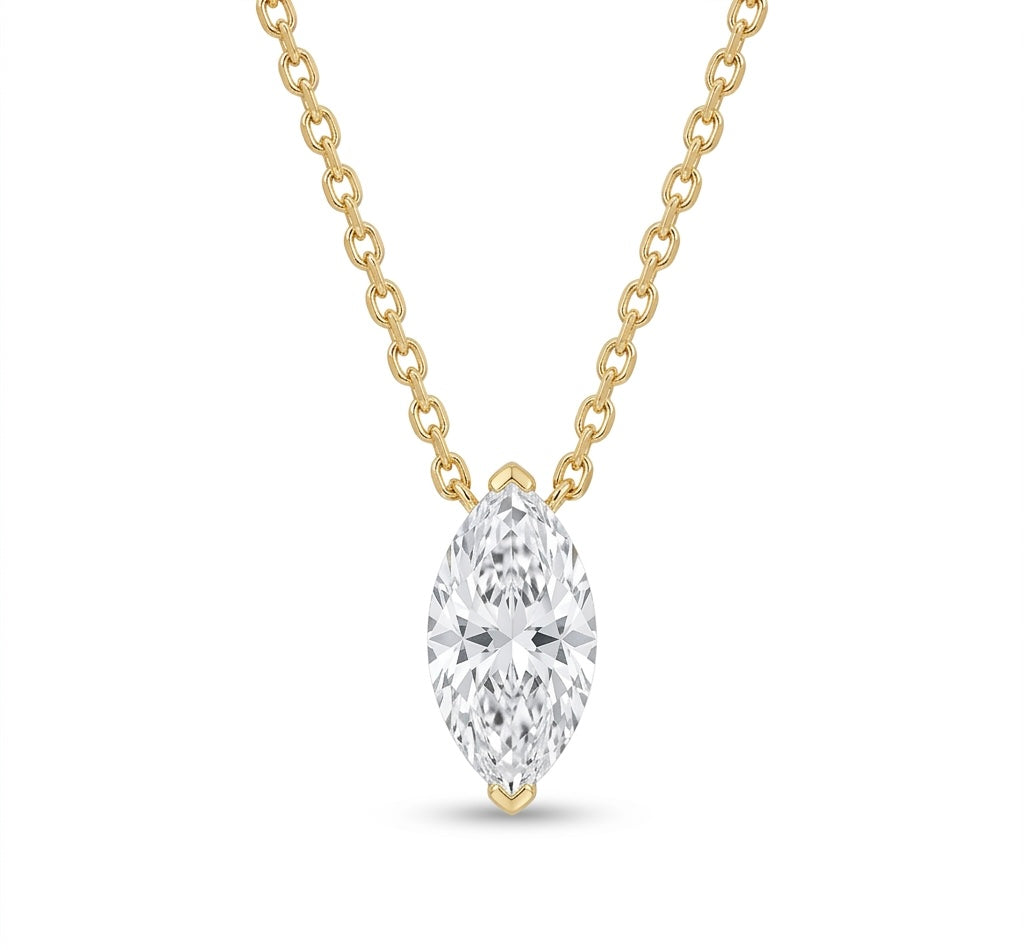 Gold Plated Marquise Necklace