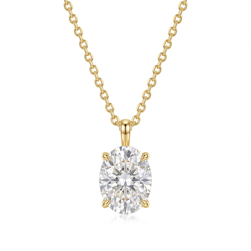 Gold Plated Oval Elegance Necklace